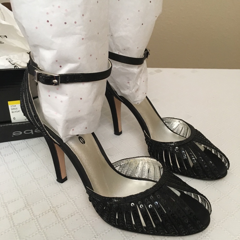 Dressy beaded black heels.